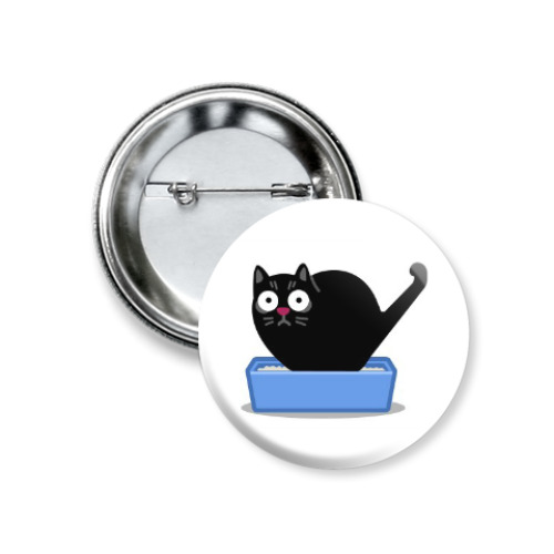 Значок 37мм с принтом Котик