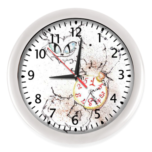 Настенные часы с принтом Время Алисы