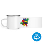 Кружка металлическая белая (круговая запечатка)