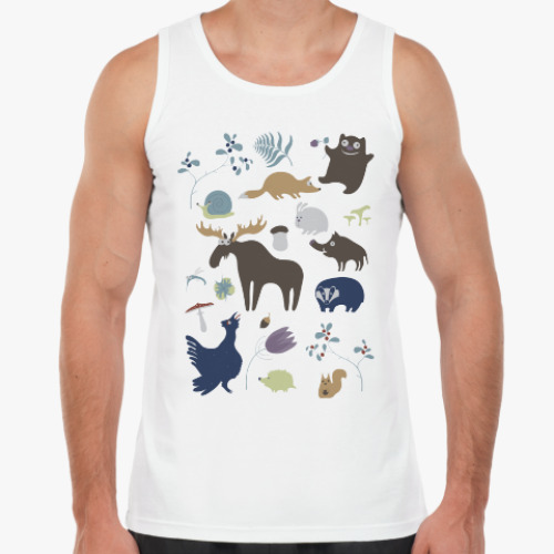 Майка с принтом Лесная жизнь