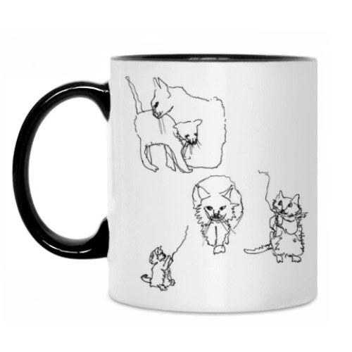 Кружка с принтом Котятки форева