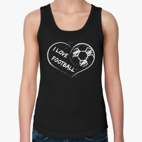 Женская майка с принтом Я люблю футбол
