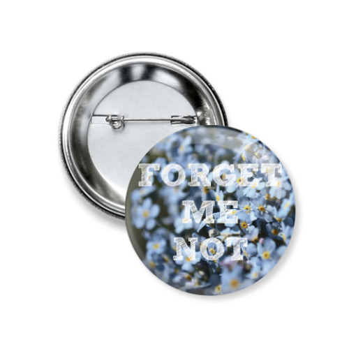 Значок 37мм с принтом Незабудки