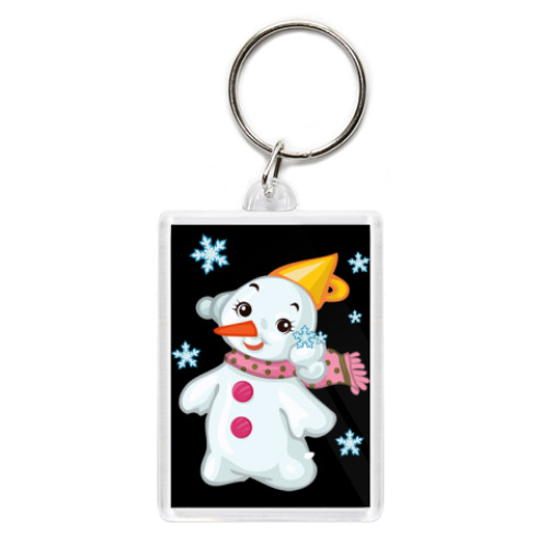 Брелок Снеговик и снежинки