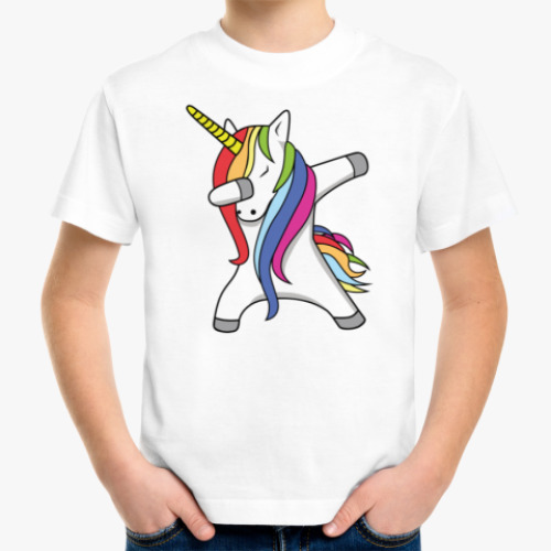 Детская футболка с принтом Единорог Дэб