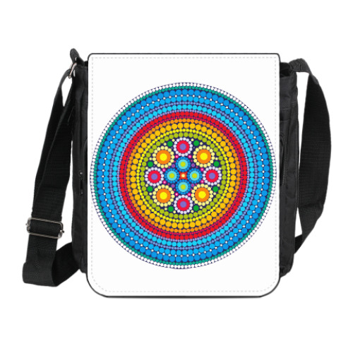 Сумка на плечо (мини-планшет) с принтом Яркий узор в индийском стиле