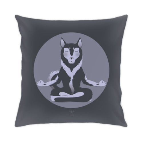 Подушка с принтом Animal Zen: H is for Husky