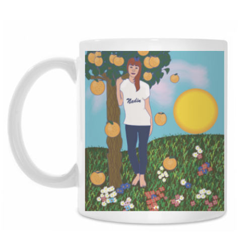 Кружка с принтом рыжий позитив