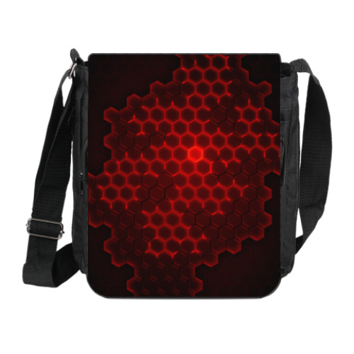 Сумка на плечо (мини-планшет) с принтом Соты