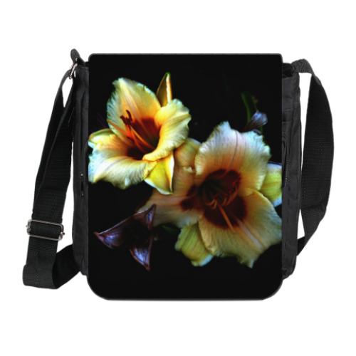 Сумка на плечо (мини-планшет) с принтом Лилии