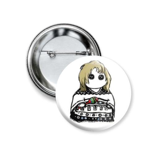 Значок 37мм с принтом Noel Fielding ( Mighty Boosh )