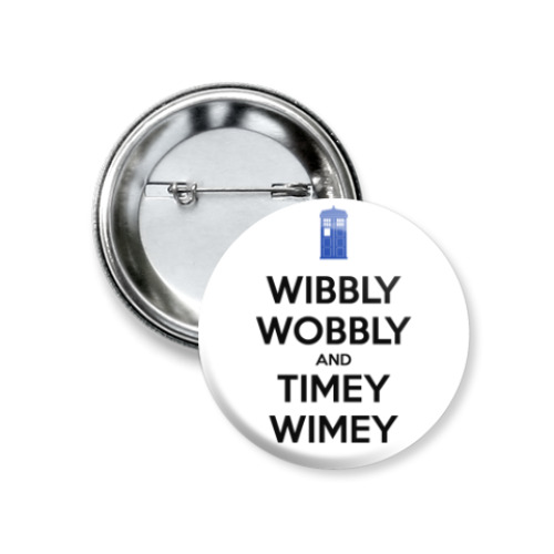 Значок 37мм с принтом KEEP CALM and DOCTOR WHO