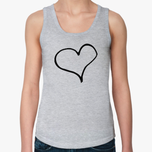 Женская майка с принтом Чернильное сердце