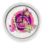 Настенные часы (с цифрами) бабочки-черепушки