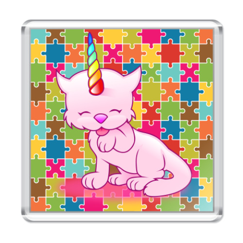 Магнит Котенок Единорог