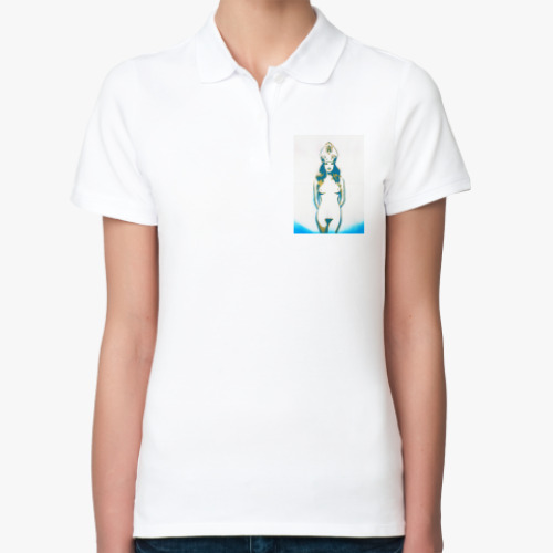 Женская рубашка поло (печать) с принтом Сексуальная девушка