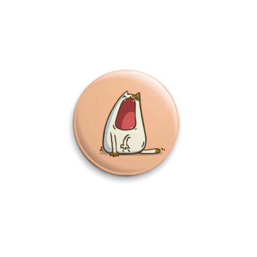 Значок 25мм с принтом Зевокот — Пятничный Котик №28