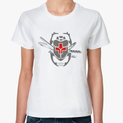 Классическая футболка с принтом SWISS MADE
