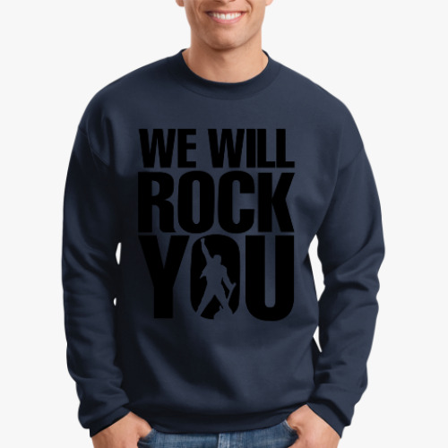 Свитшот с принтом Фредди Меркури. Рок музыка