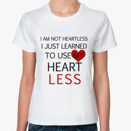 Классическая футболка с принтом Use my heart less