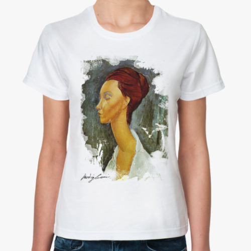 Классическая футболка с принтом женщина