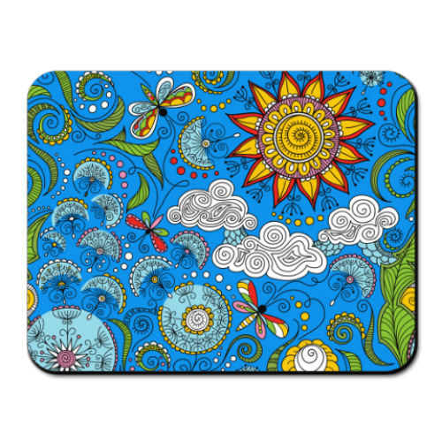 Коврик для мыши с принтом Узор с одуванчиками