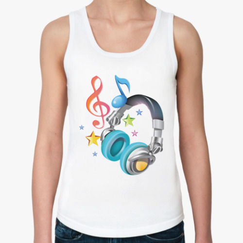 Женская майка с принтом Наушники