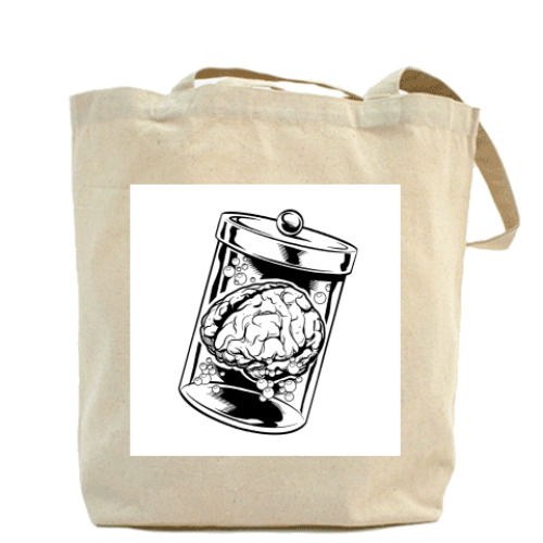 Сумка шоппер с принтом мозги