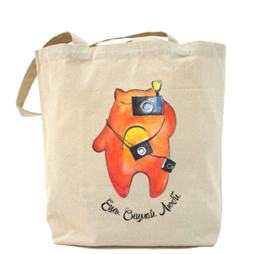 Сумка шоппер с принтом Ешь. Снимай. Люби.