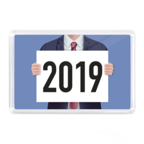 Магнит с принтом Новый год 2019