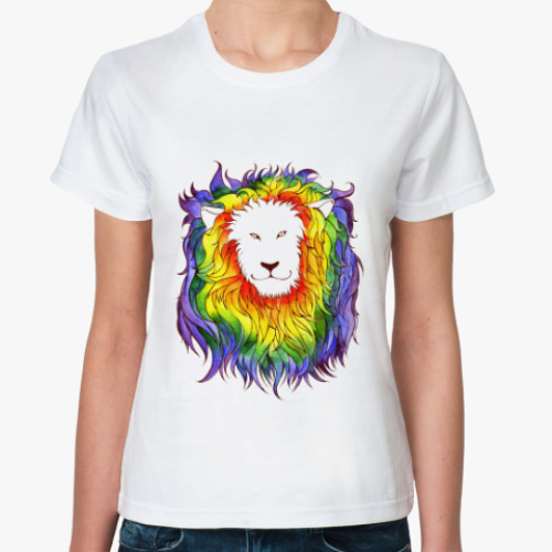 Классическая футболка с принтом Лев