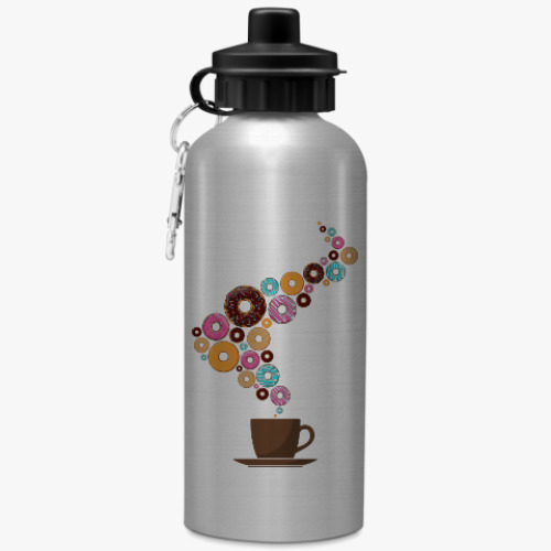 Бутылка с карабином (500 мл) Кофе с пончиками