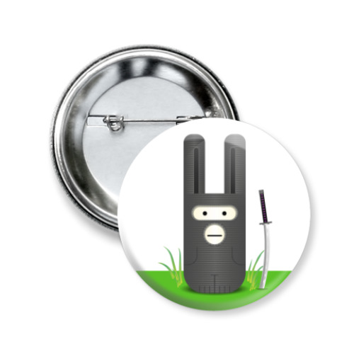 Значок 50мм с принтом Ниндзаяц