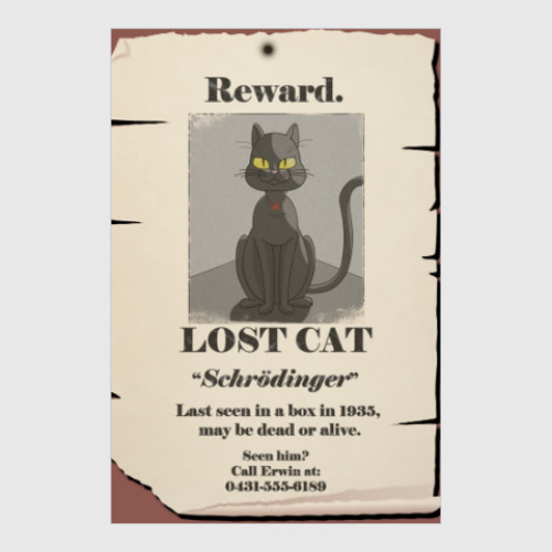 Постер с принтом Кот шредингера