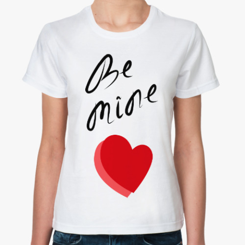 Классическая футболка с принтом признание в День Валентина/ Валентинка