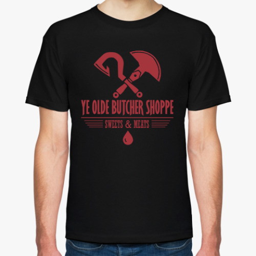 Футболка с принтом YE OLDE BUTHER SHOPPE (dota 2 pudge)