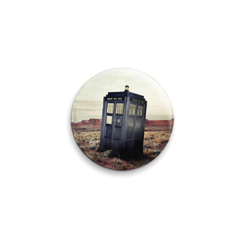 Значок 25мм с принтом TARDIS In The Desert