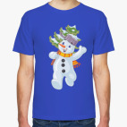 Классическая футболка Веселый Снеговик