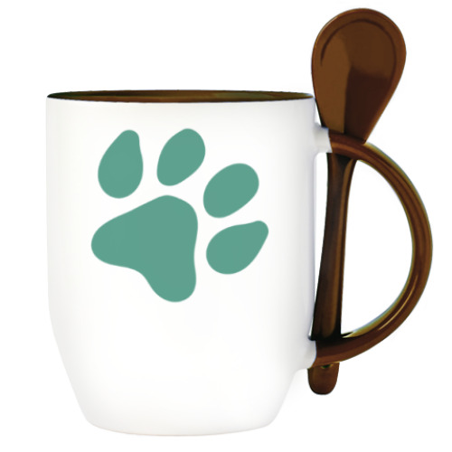 Кружка с ложкой с принтом Sweet dog