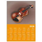 Календарь A3 2026, оранжевый Паганини