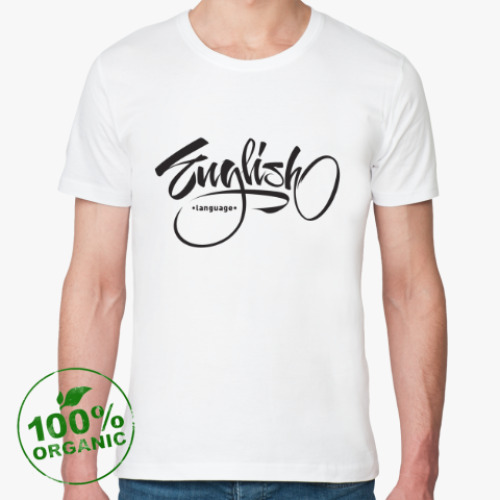 Футболка из органик-хлопка с принтом English