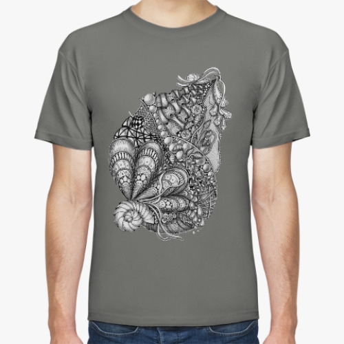 Футболка с принтом морская абстракция