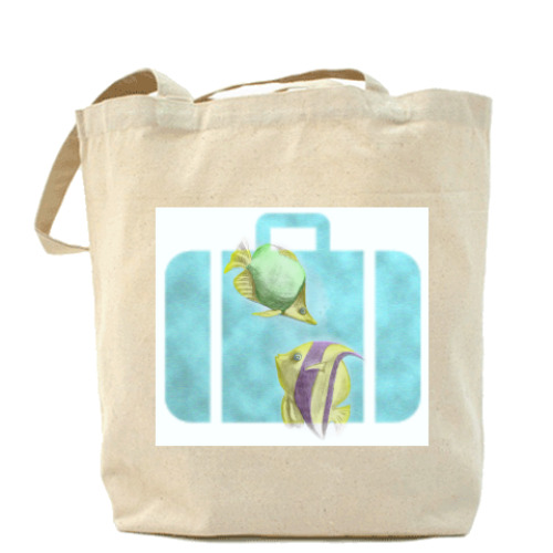 Сумка шоппер с принтом Чемодан