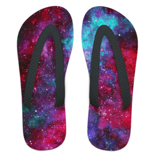 Шлепанцы (сланцы) с принтом Космос