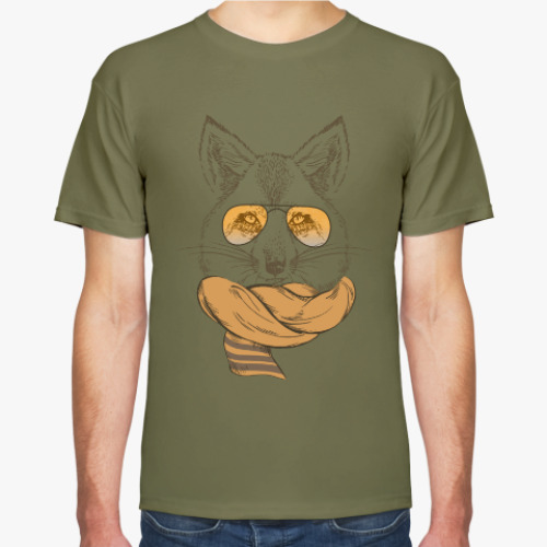 Футболка с принтом Лисица Хипстер