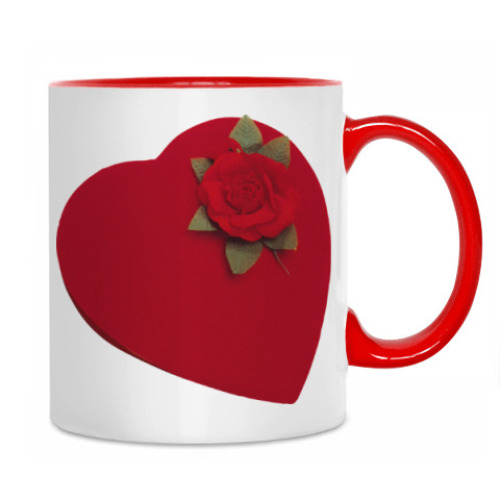 Кружка с принтом Heart&Rose