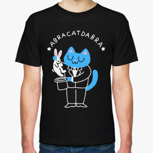 Футболка с принтом Abracatdabra - абракотдабра - кот
