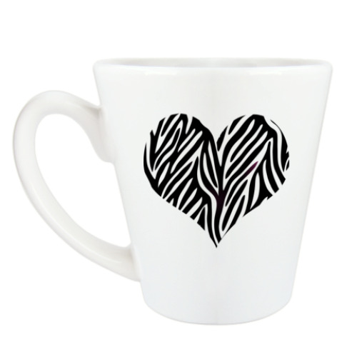 Чашка Латте с принтом ZEBRA HEART