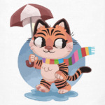 Кот под зонтом