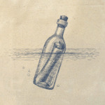 Море винтаж послание в бутылке